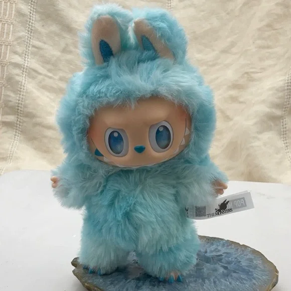 HardToFindVerifiedPOPMART the Monsters Big Into Energy “Hope” Blue PlushLabubu - Picture 5 of 14
